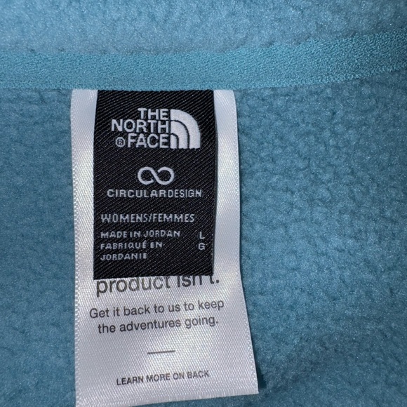 NWT NorthFace Sherpa Yumiori 1/4 zip blue/white Womens Large CAROLINA BLUE! - Picture 7 of 9